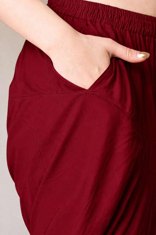 Maroon Rayon Patiala Salwar