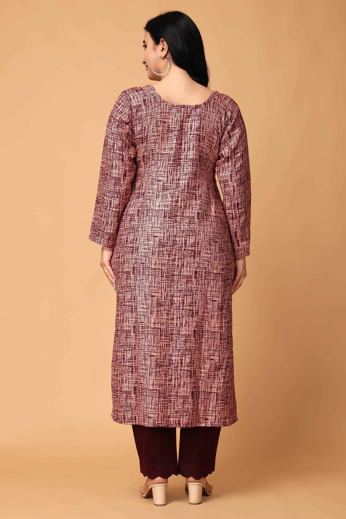 Buy Plus Size ​Merlot Embrace Woollen Kurta Set At Apella | Sizes XS to 10 XL | India | Free Delivery | Customized