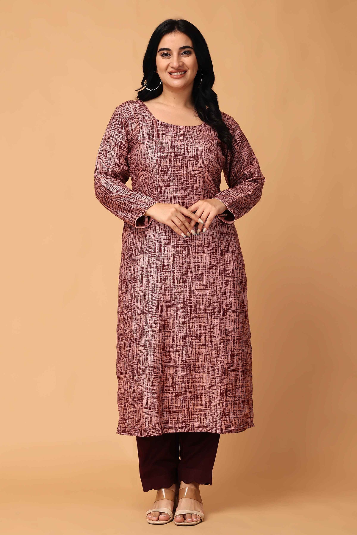 Buy Plus Size ​Merlot Embrace Woollen Kurta Set At Apella | Sizes XS to 10 XL | India | Free Delivery | Customized