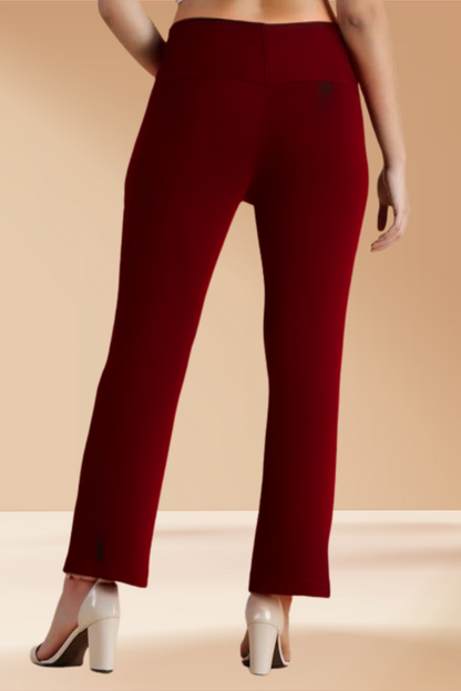 Buy Plus Size ​Maroon Tummy Tucker Pants At Apella | Sizes XS to 10 XL | India | Free Delivery | Customized