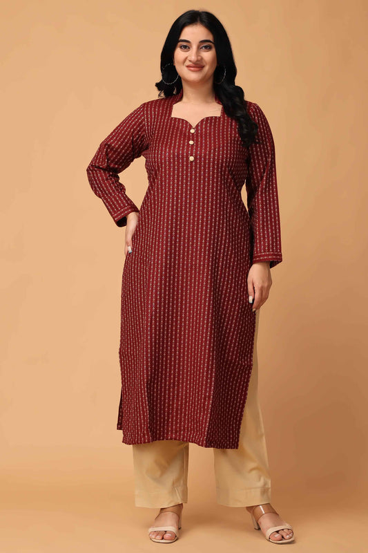 Buy Plus Size ​Furnace Flow Woollen Kurta At Apella | Sizes XS to 10 XL | India | Free Delivery | Customized