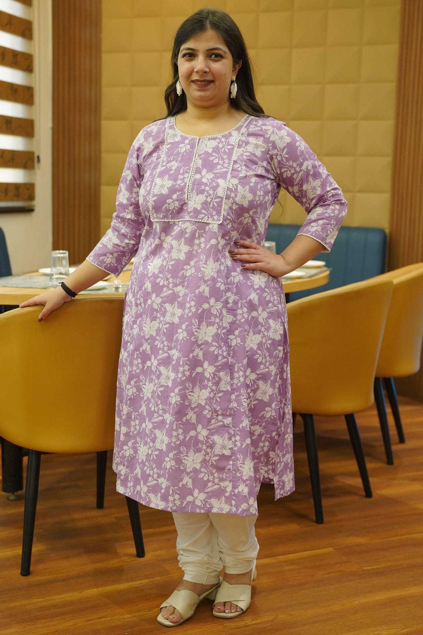 Mauve Bagh Printed Cotton Kali Kurta