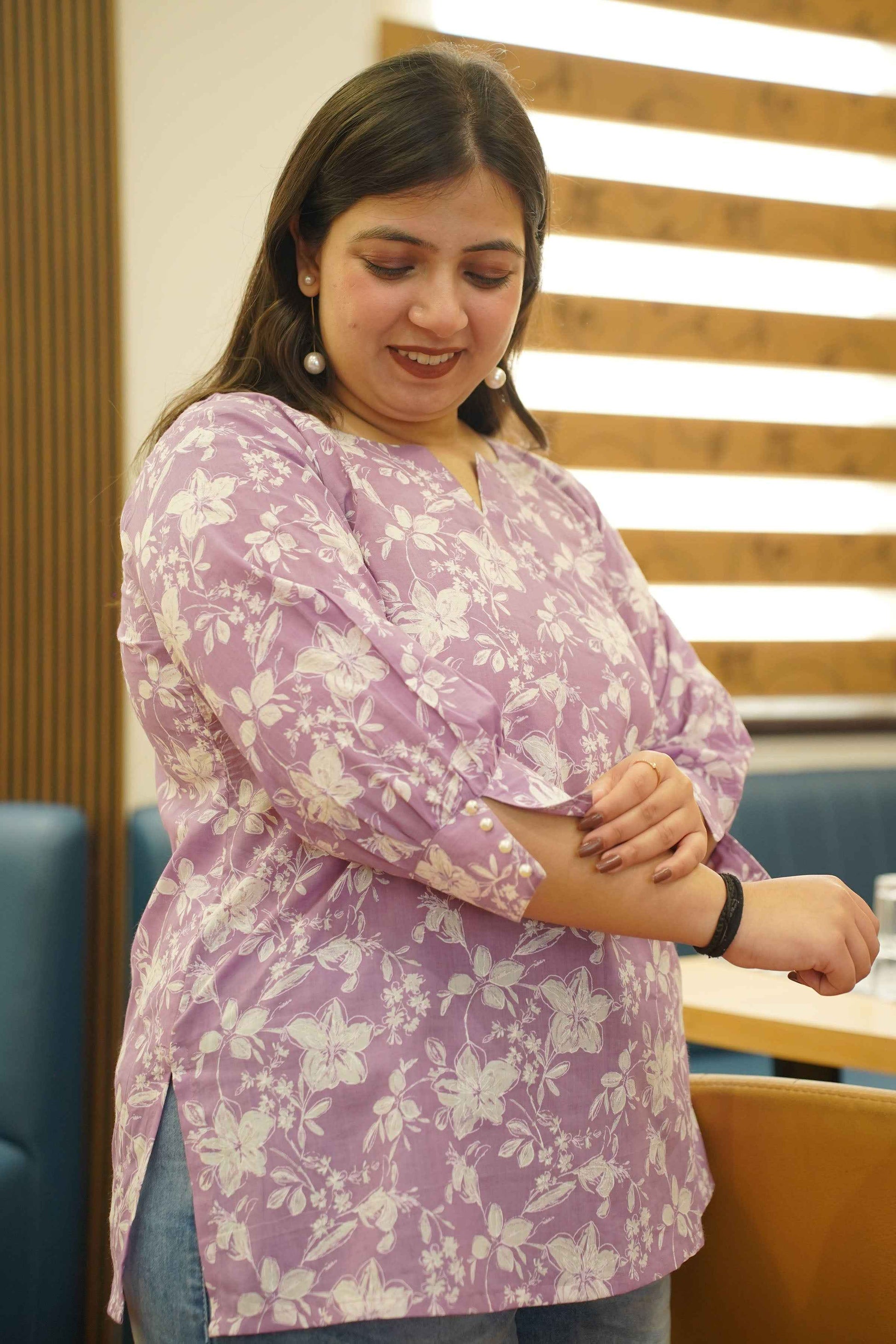 Mauve Bagh Printed Everyday Cotton Top