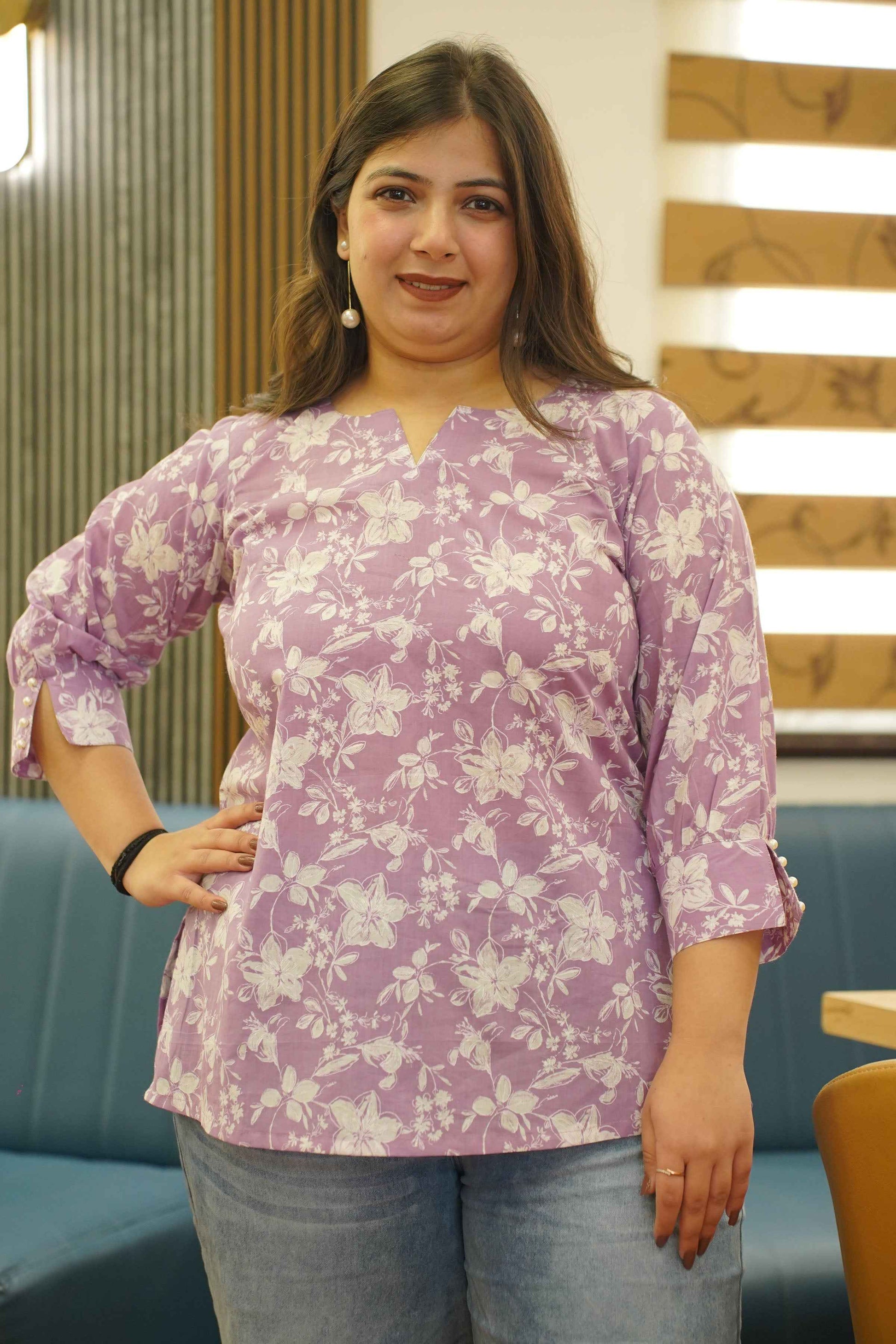 Mauve Bagh Printed Everyday Cotton Top