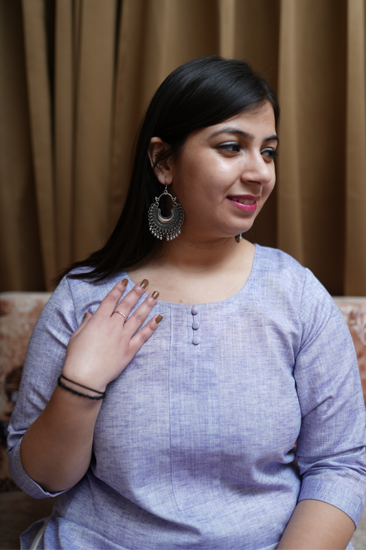 Buy Plus Size ​Mauve Mirage Textured Kurta At Apella | Sizes XS to 10 XL | India | Free Delivery | Customized