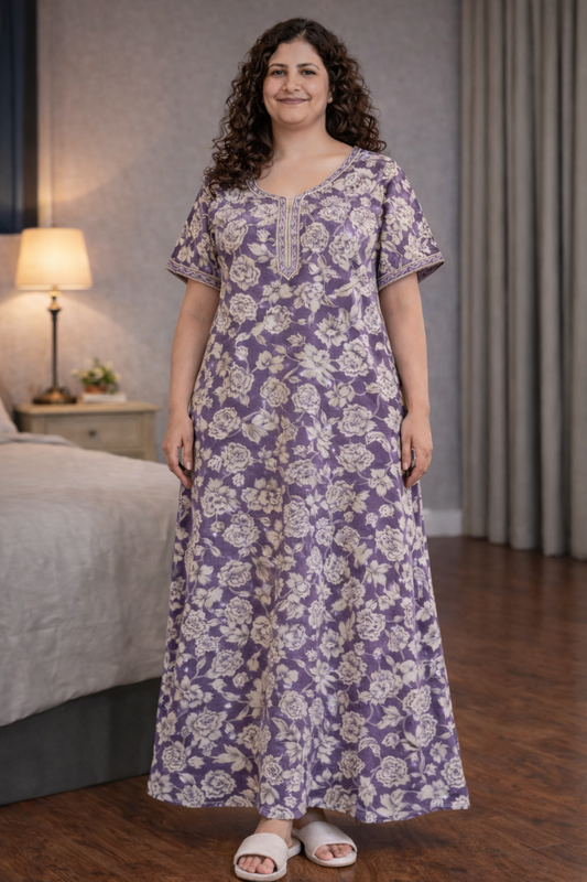 Dusky Mauve Cotton Night Gown