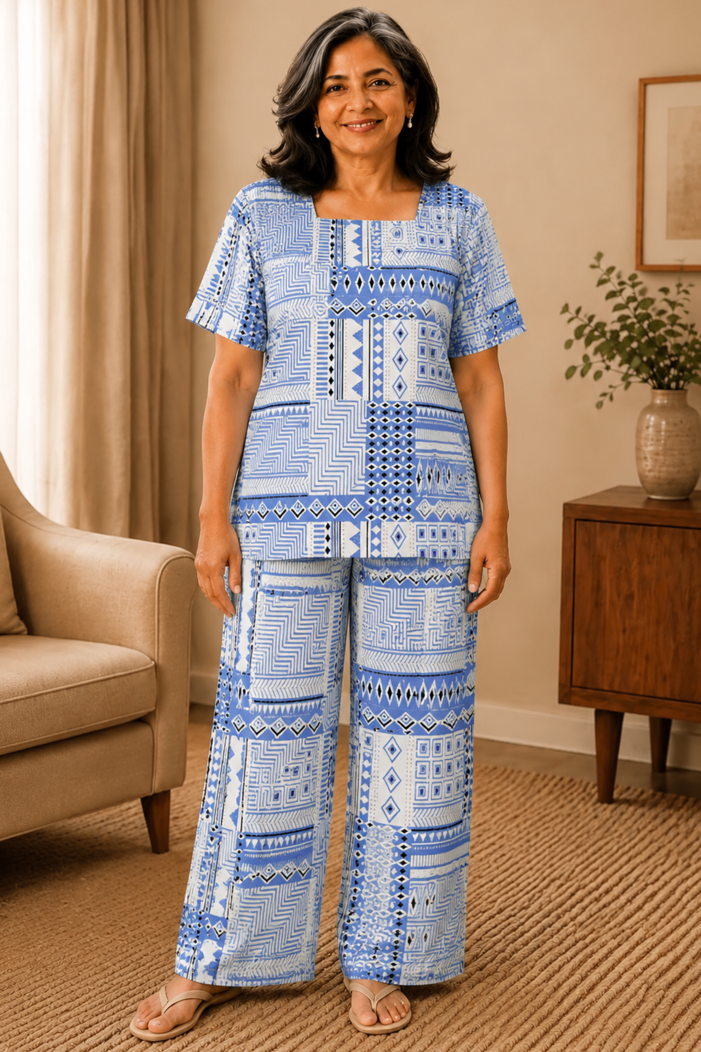 Medallion Muse Rayon Night Suit