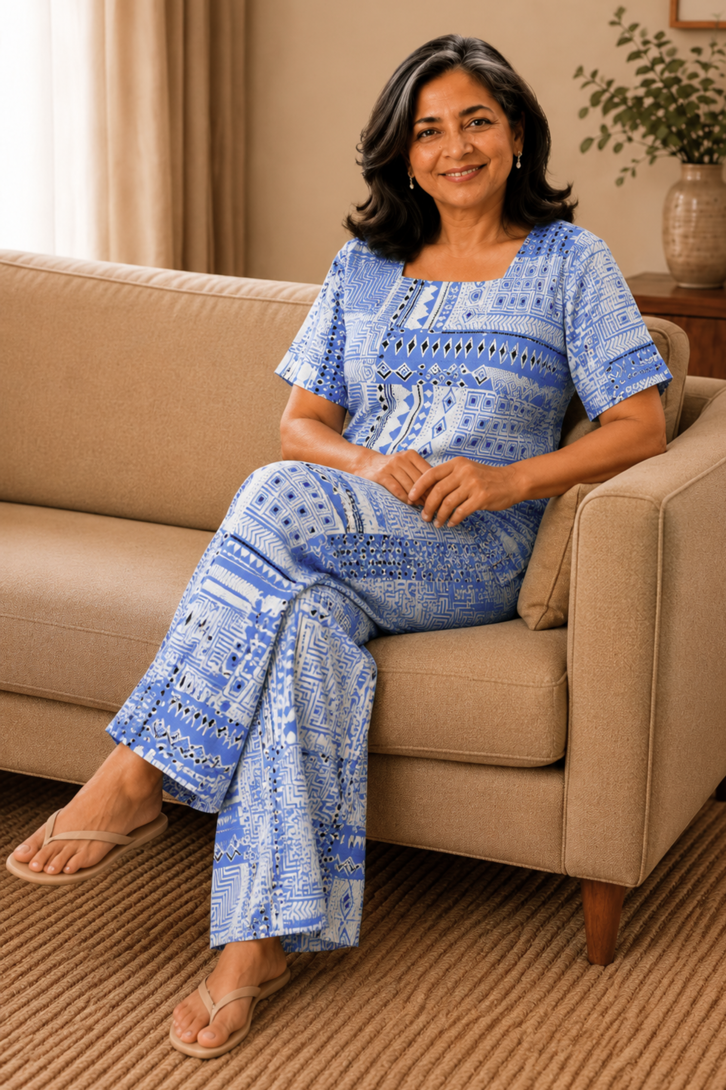Medallion Muse Rayon Night Suit