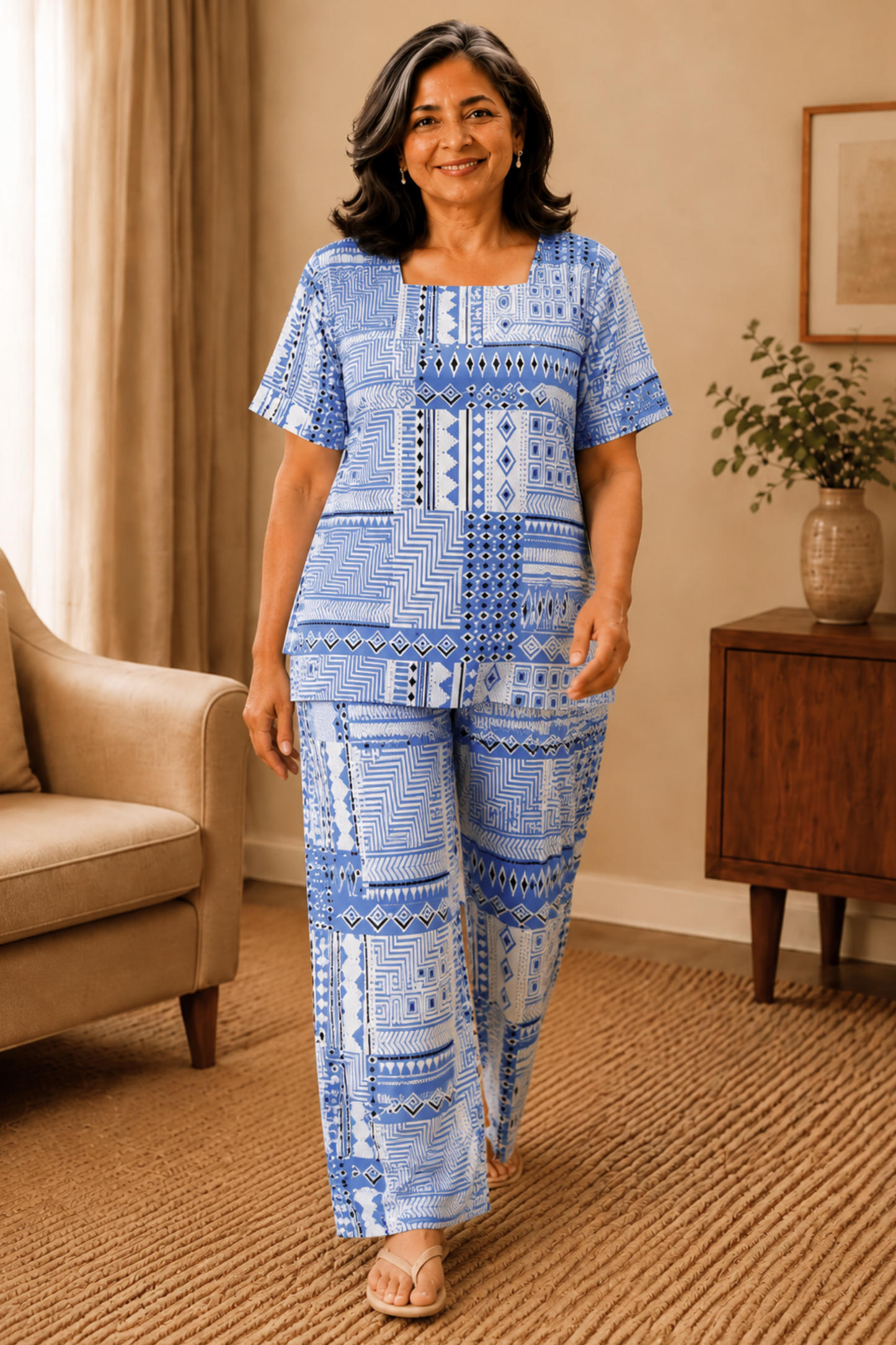 Medallion Muse Rayon Night Suit