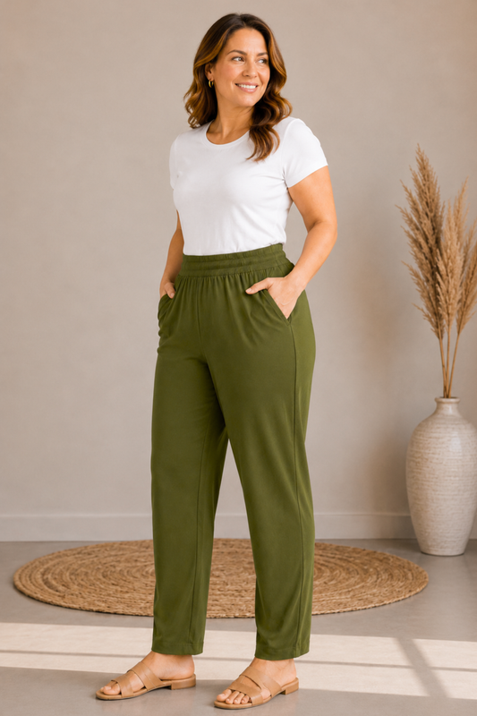 Henna Green Everyday Cotton Kurti Pants