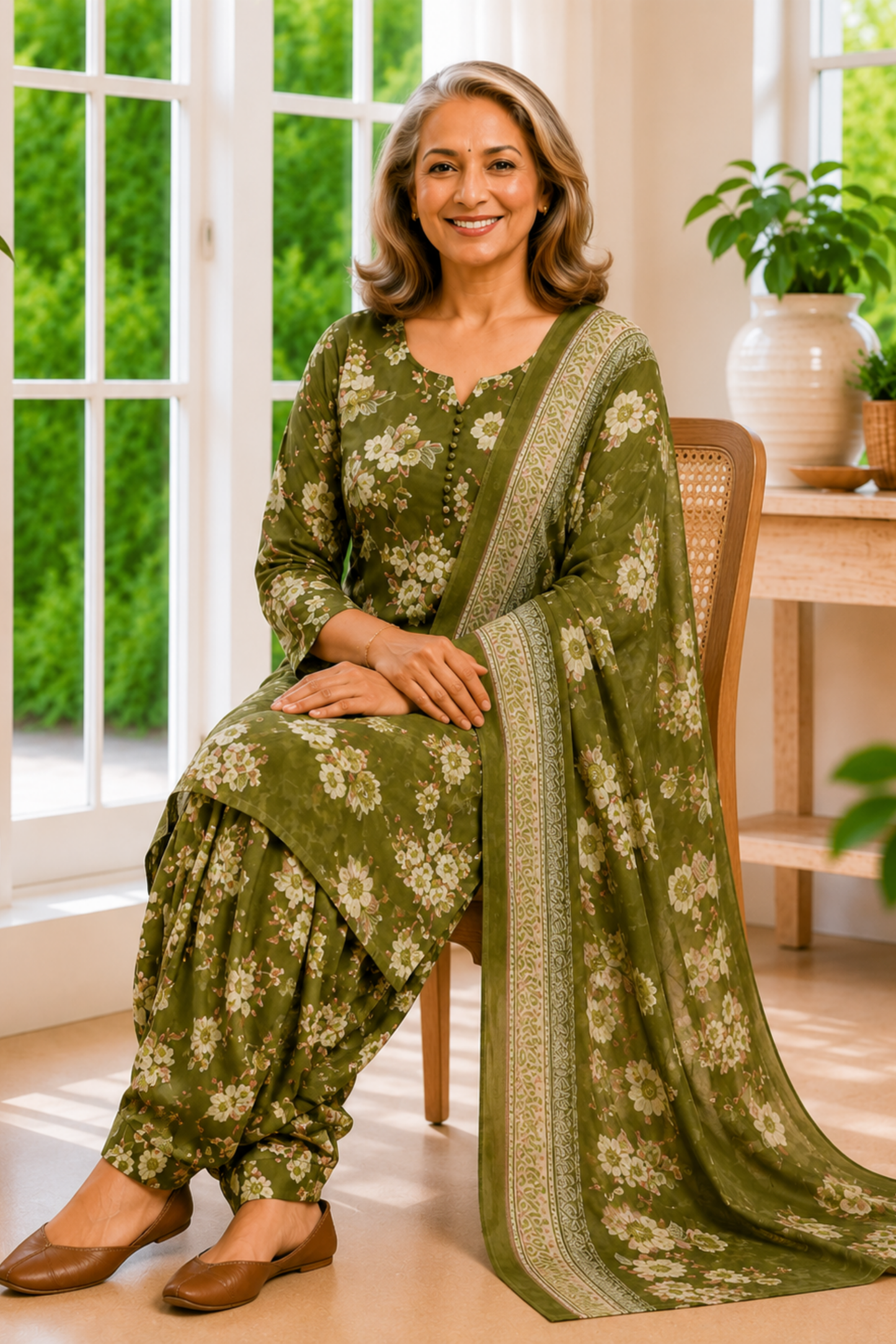 Wild Meadow Foiled Cotton Salwar Suit
