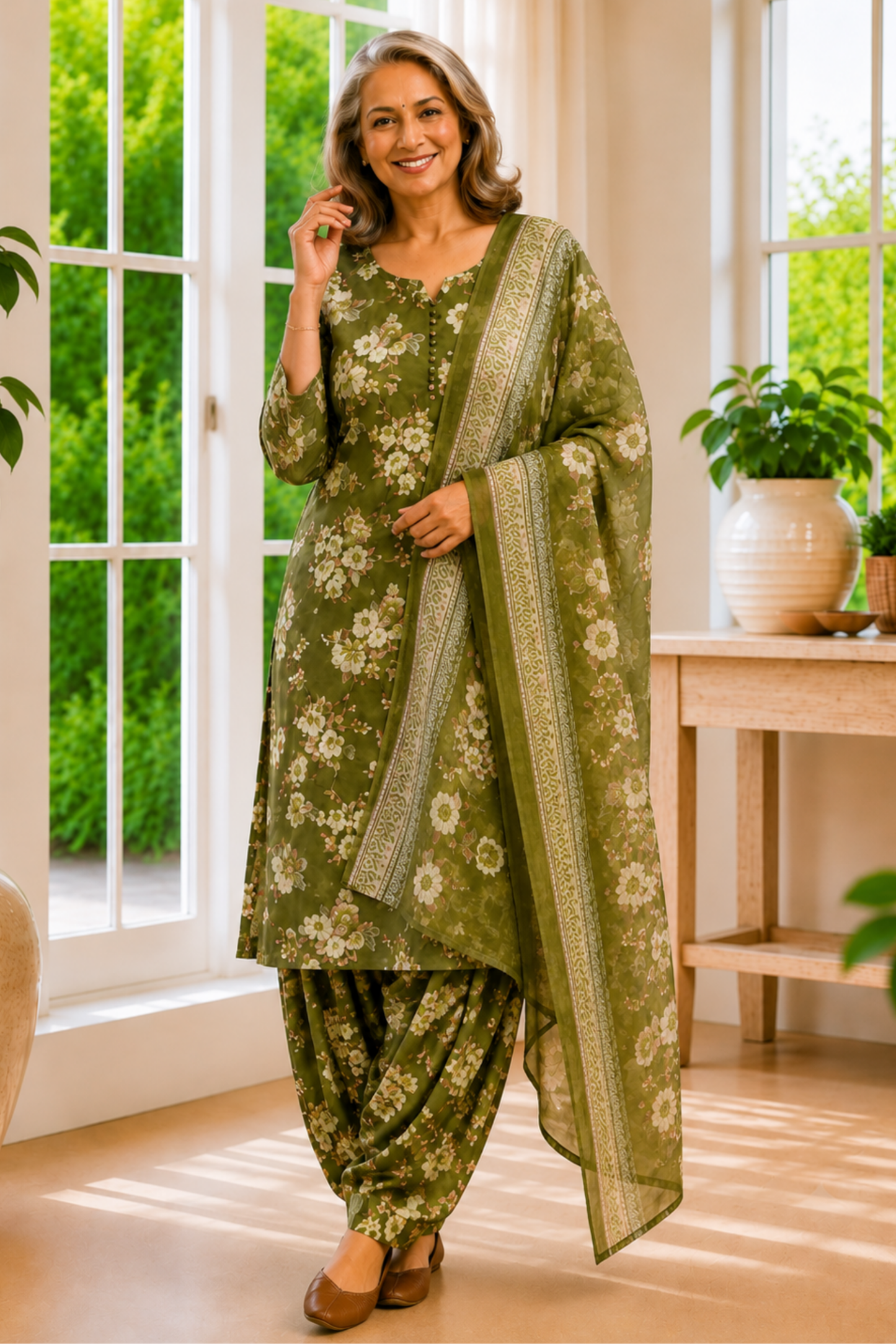 Wild Meadow Foiled Cotton Salwar Suit