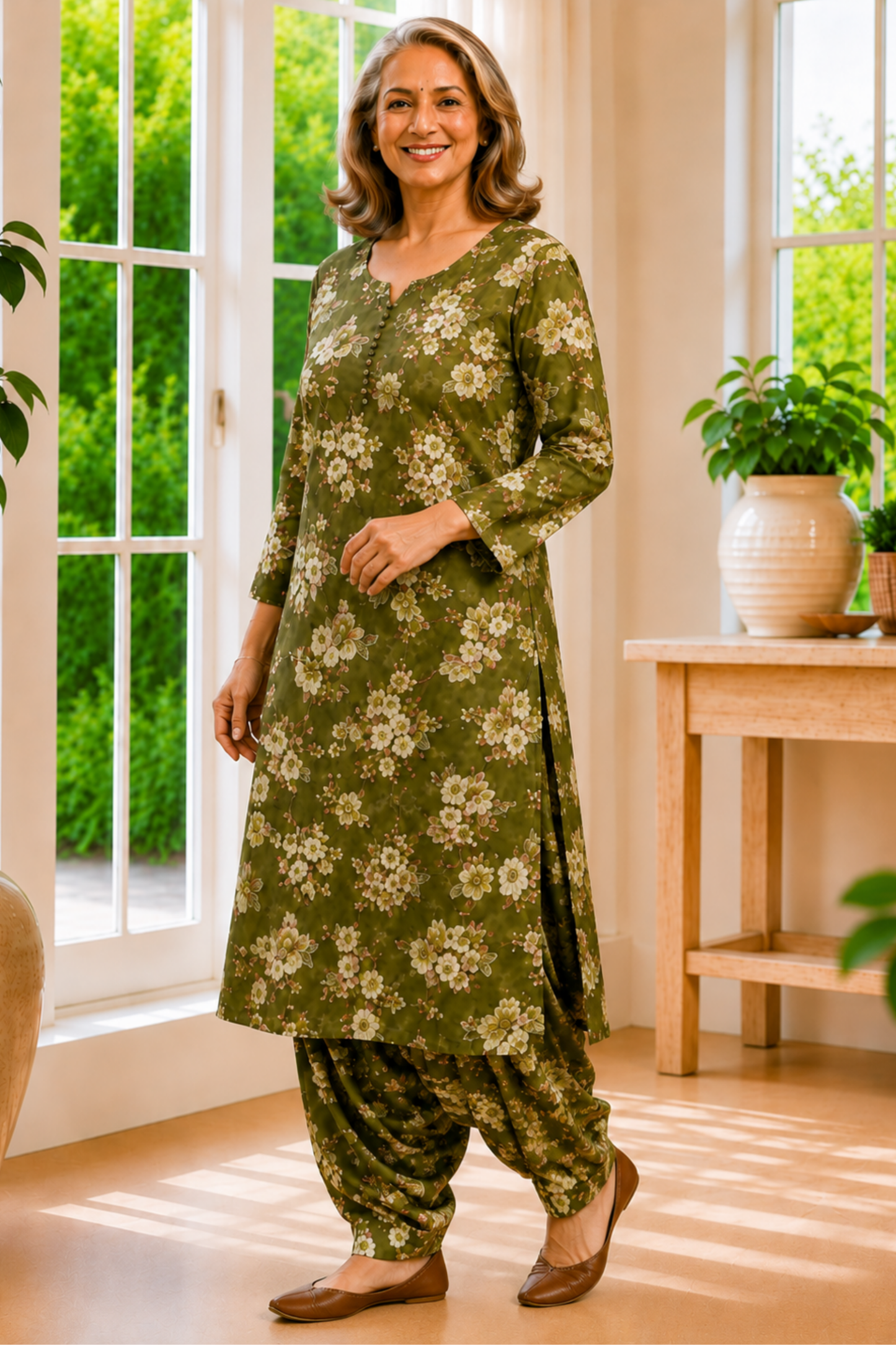 Wild Meadow Foiled Cotton Salwar Suit