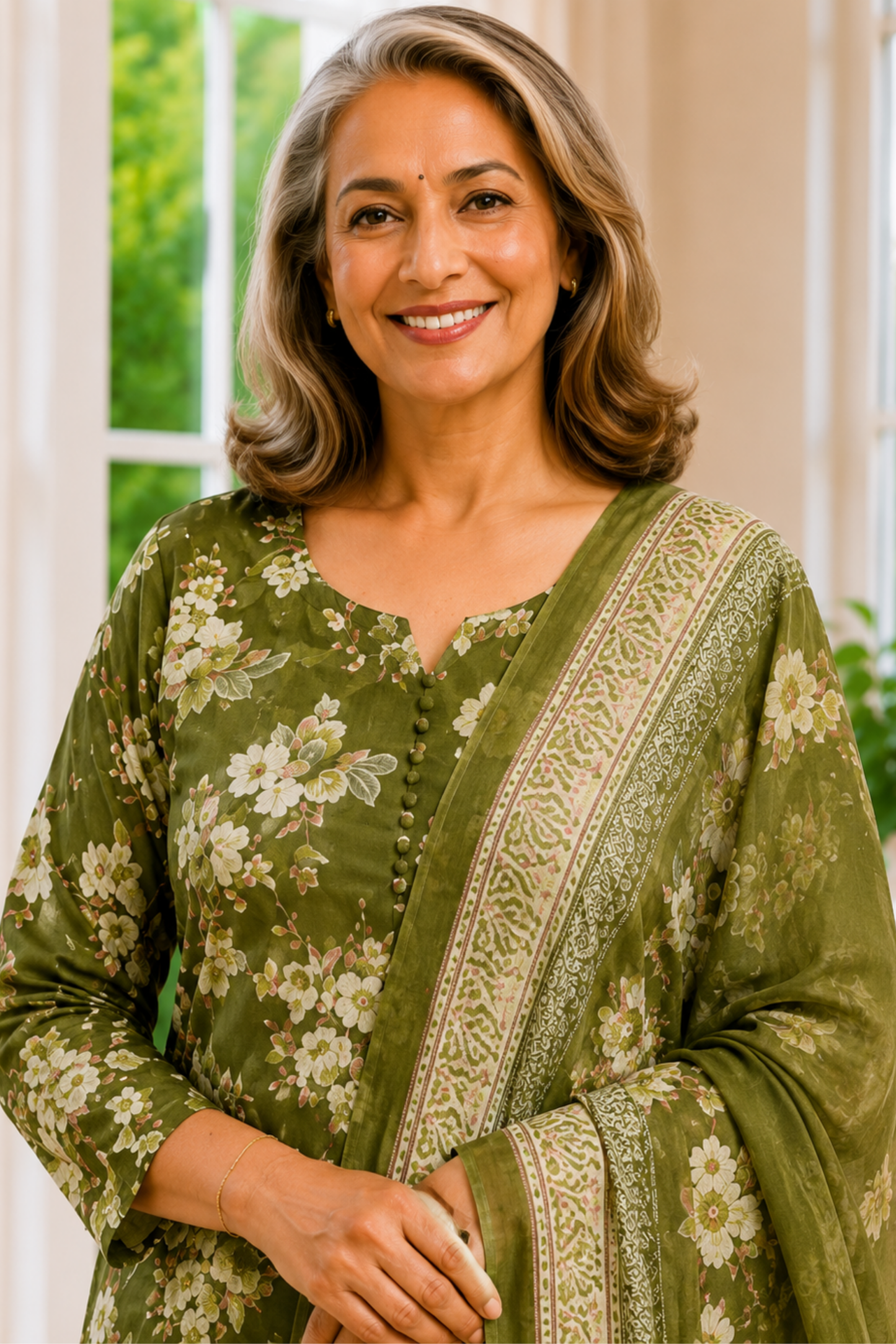 Wild Meadow Foiled Cotton Salwar Suit