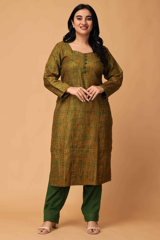 Buy Plus Size ​Sunset Serenade Woollen Kurta Set At Apella | Sizes XS to 10 XL | India | Free Delivery | Customized