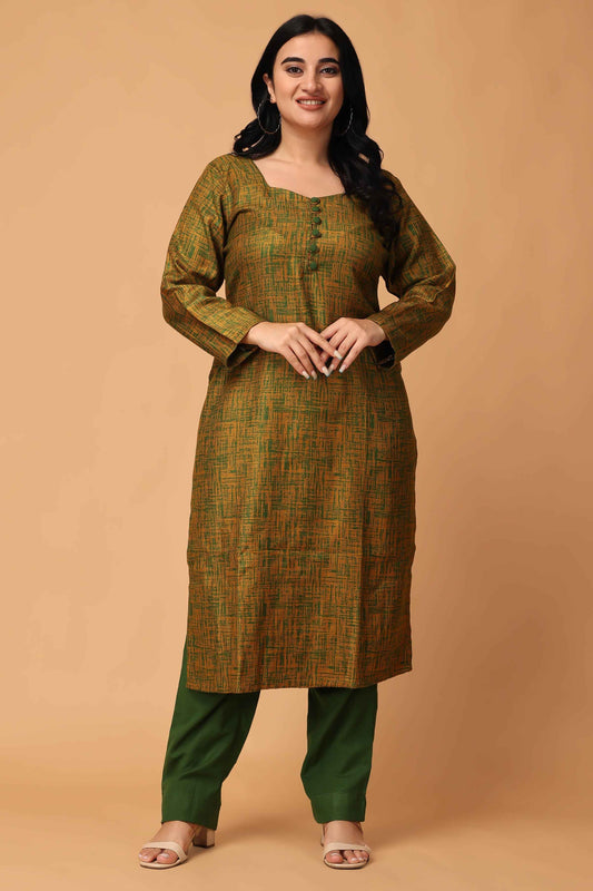 Buy Plus Size ​Sunset Serenade Woollen Kurta At Apella | Sizes XS to 10 XL | India | Free Delivery | Customized