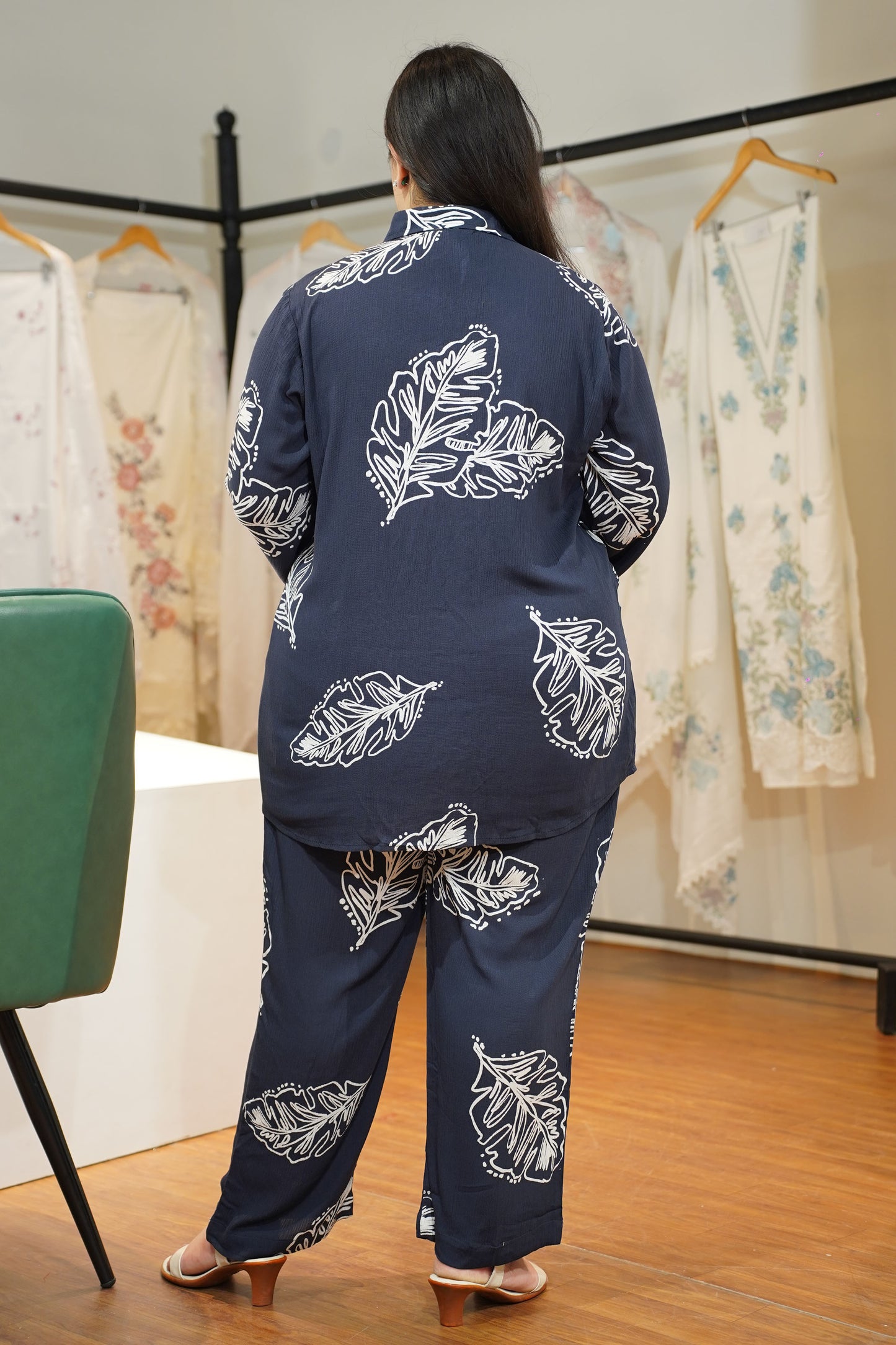 Midnight Breeze Collared Co-ord Set