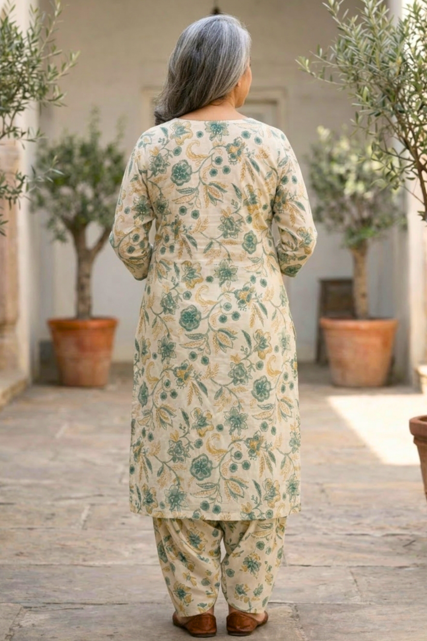 Willow Green Cotton Salwar Suit