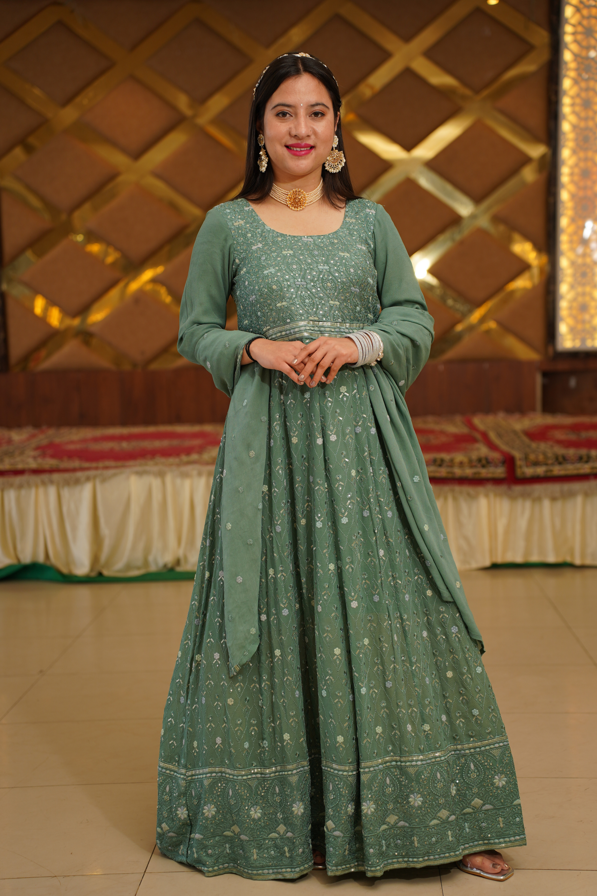 Buy Plus Size Misty Pistachio Georgette Dress with Dupatta | Apella - The XS to 10XL Store Buy Plus Size Misty Pistachio Georgette Dress with Dupatta | Apella - The XS to 10XL Store