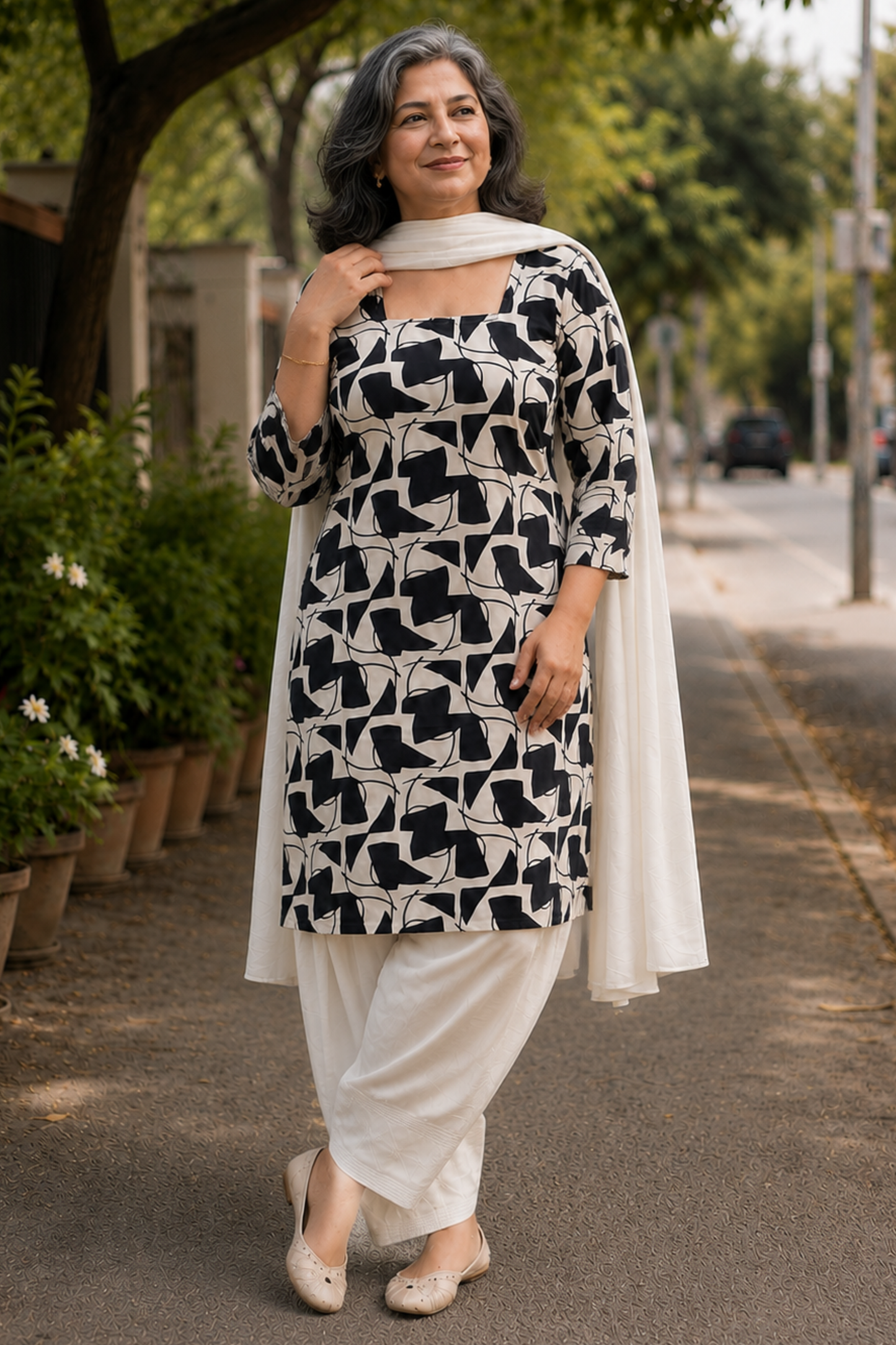Ivory Eclipse Farshi Salwar Suit