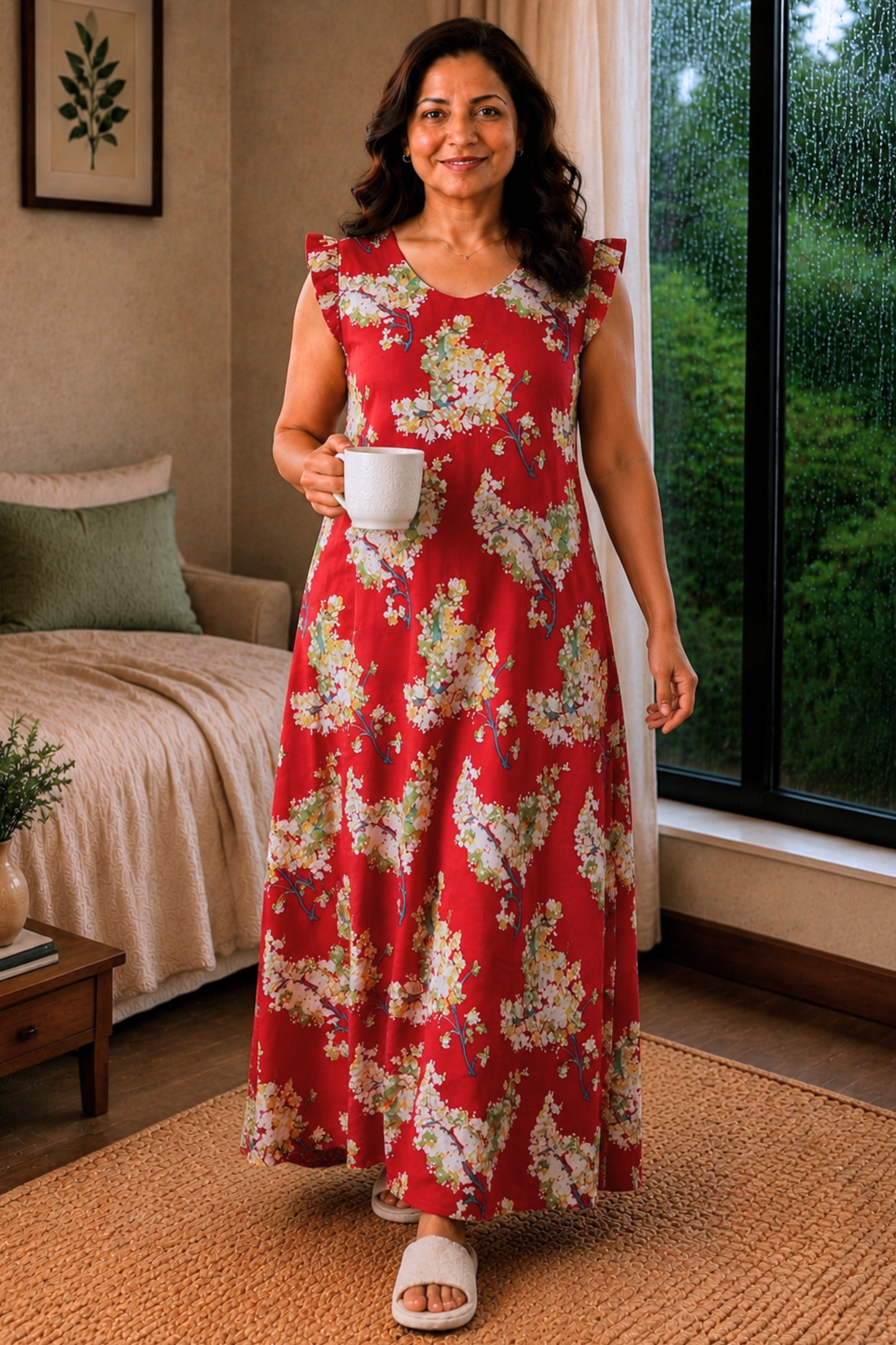 Cherry Blossom Cotton Night Gown