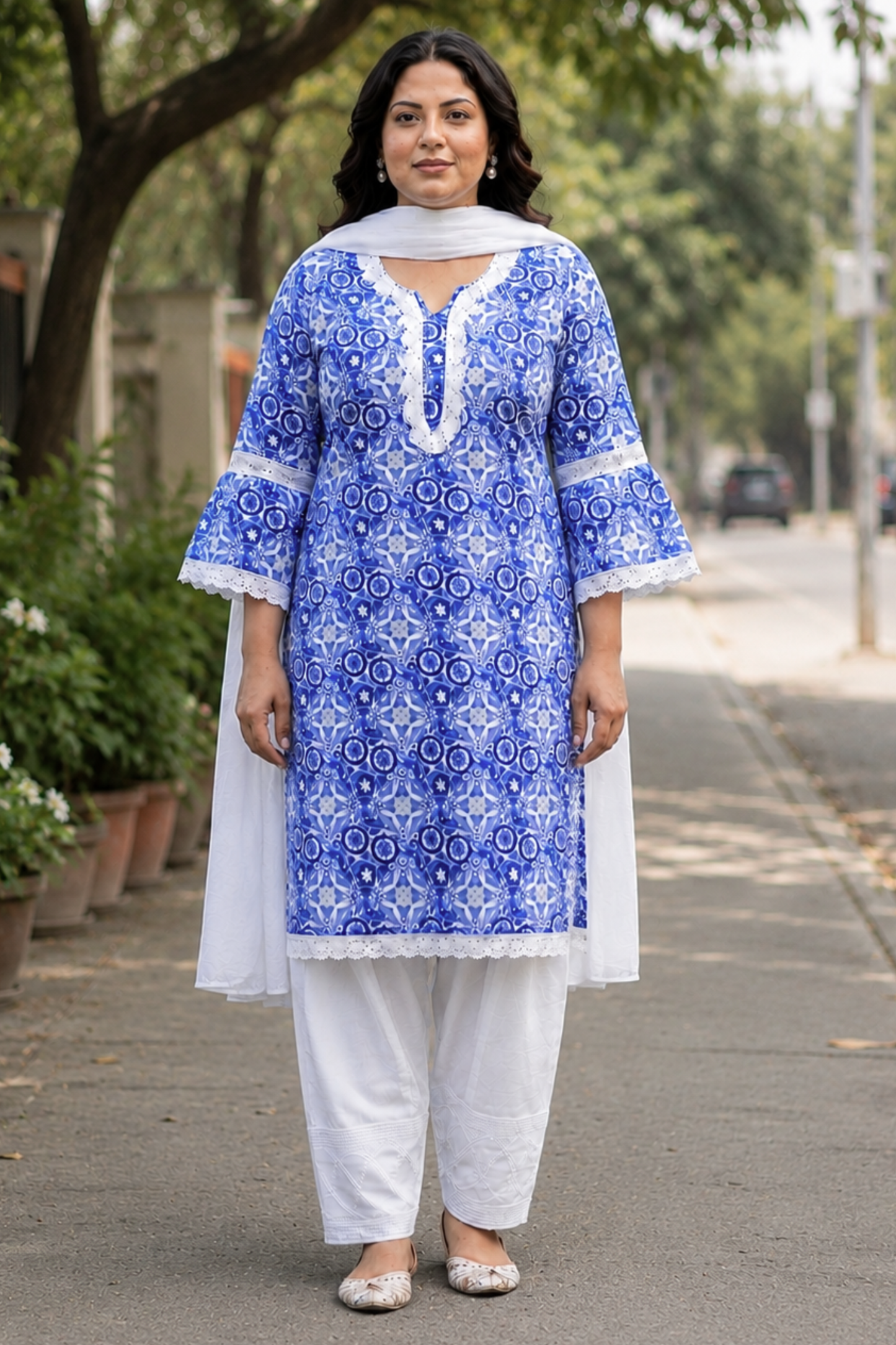 Blue Symphony Farshi Salwar Suit
