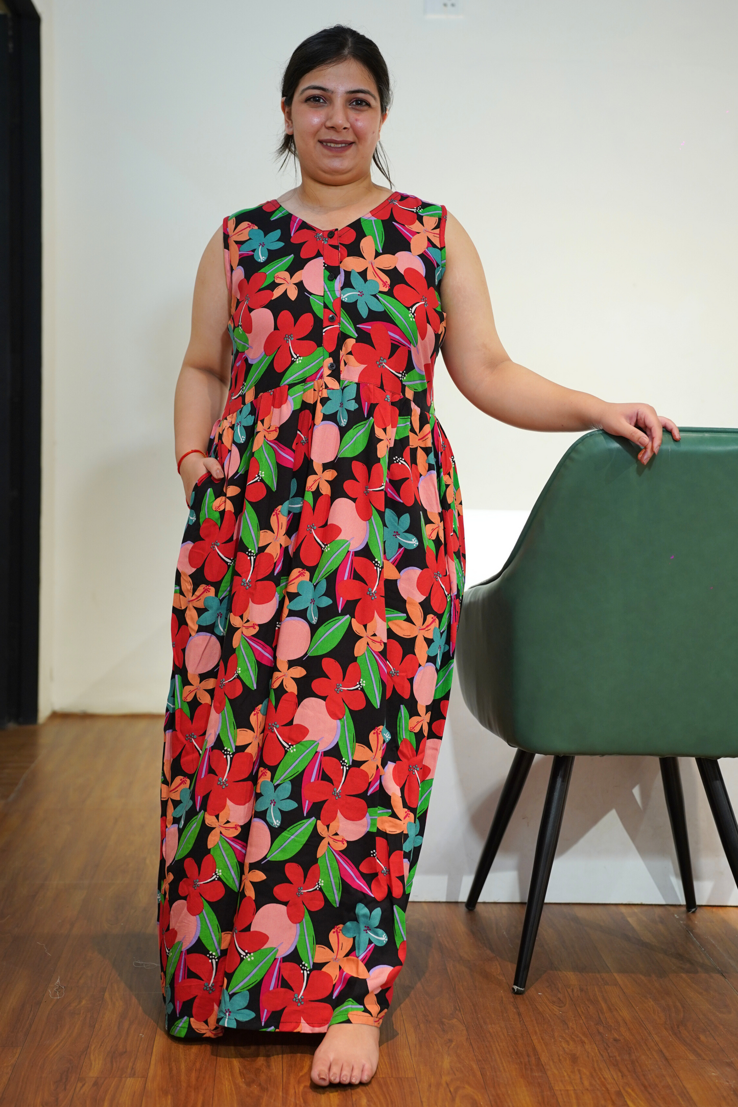 Floral Fiesta Rayon Night Gown