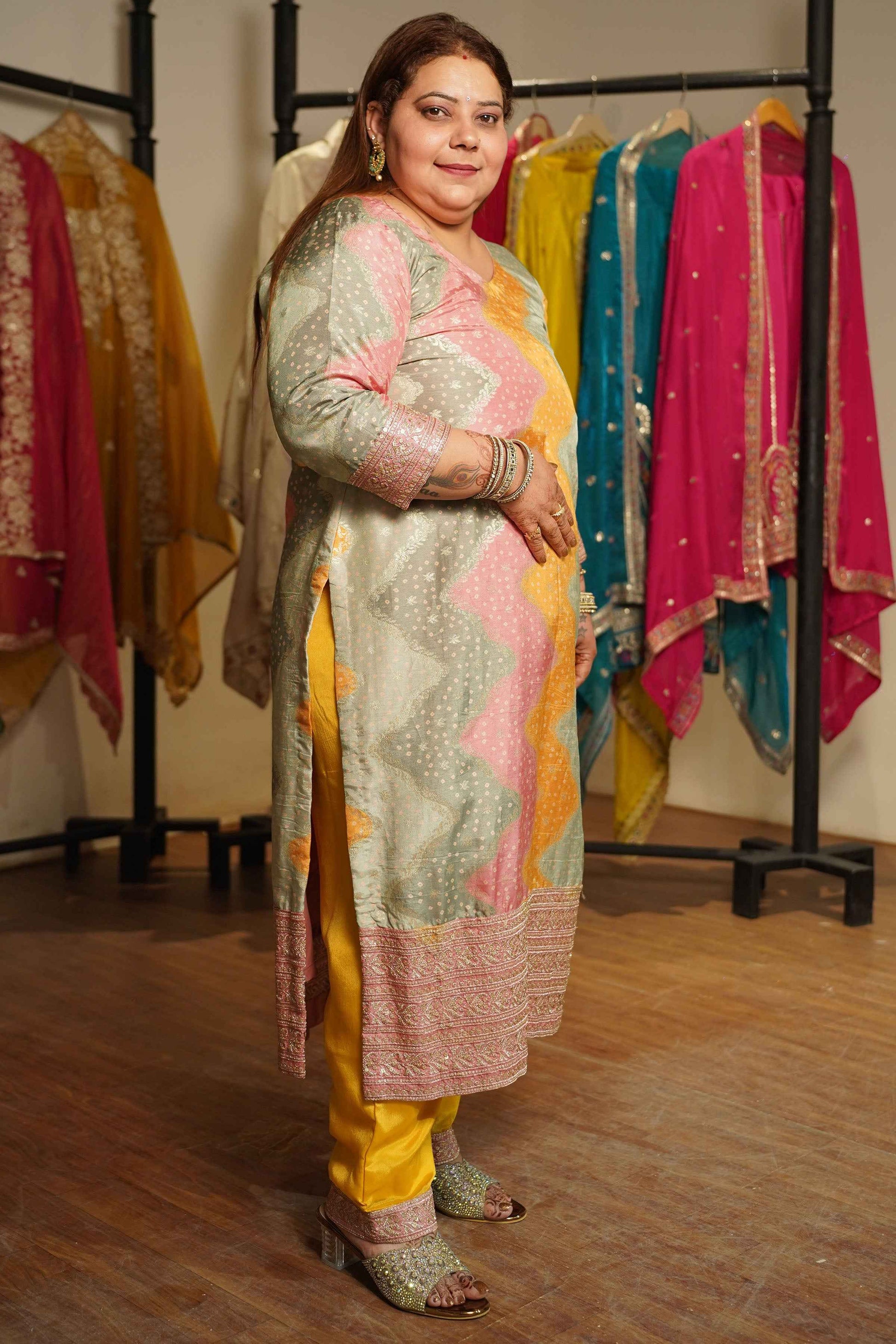Swarna Silk Dress With Jacquard & Zari