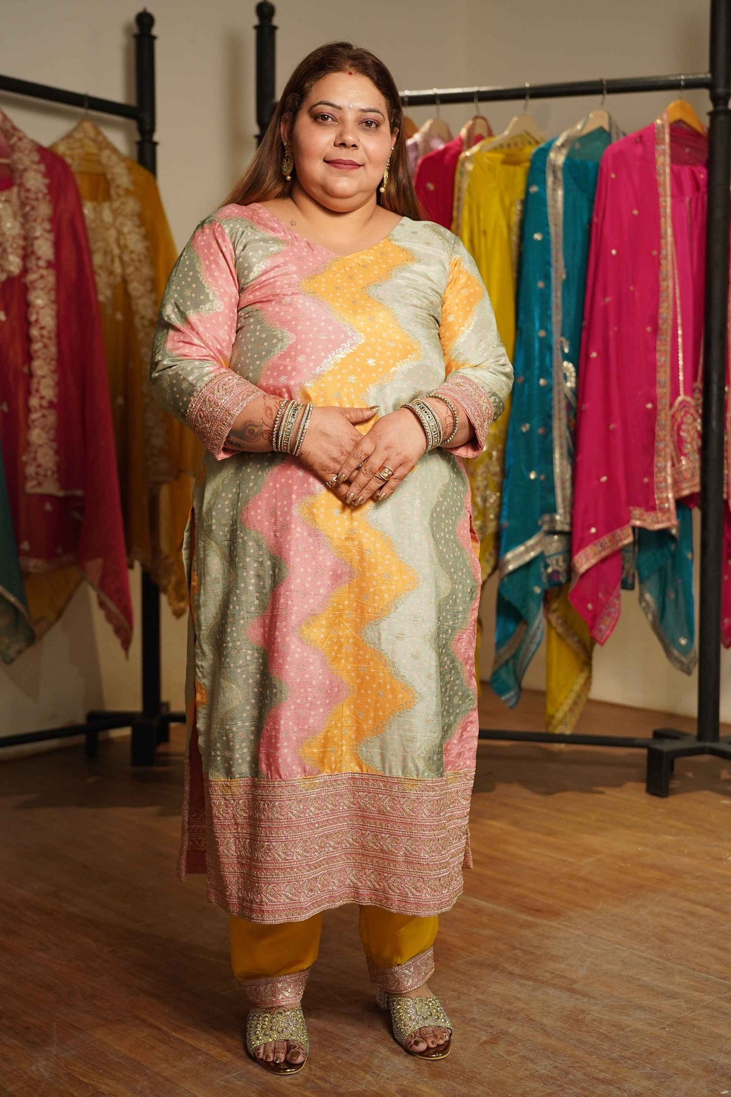 Swarna Silk Dress With Jacquard & Zari