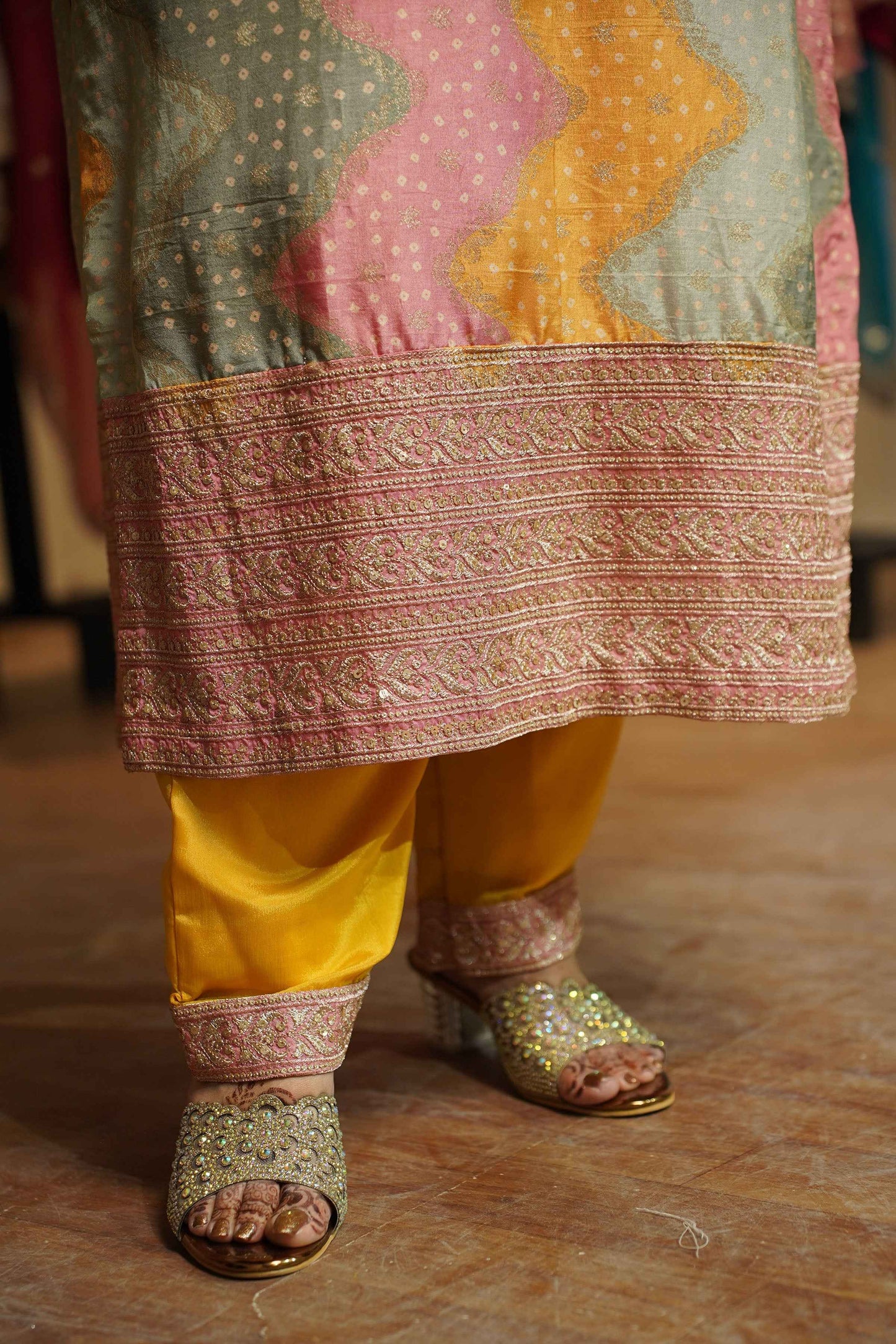 Swarna Silk Dress With Jacquard & Zari