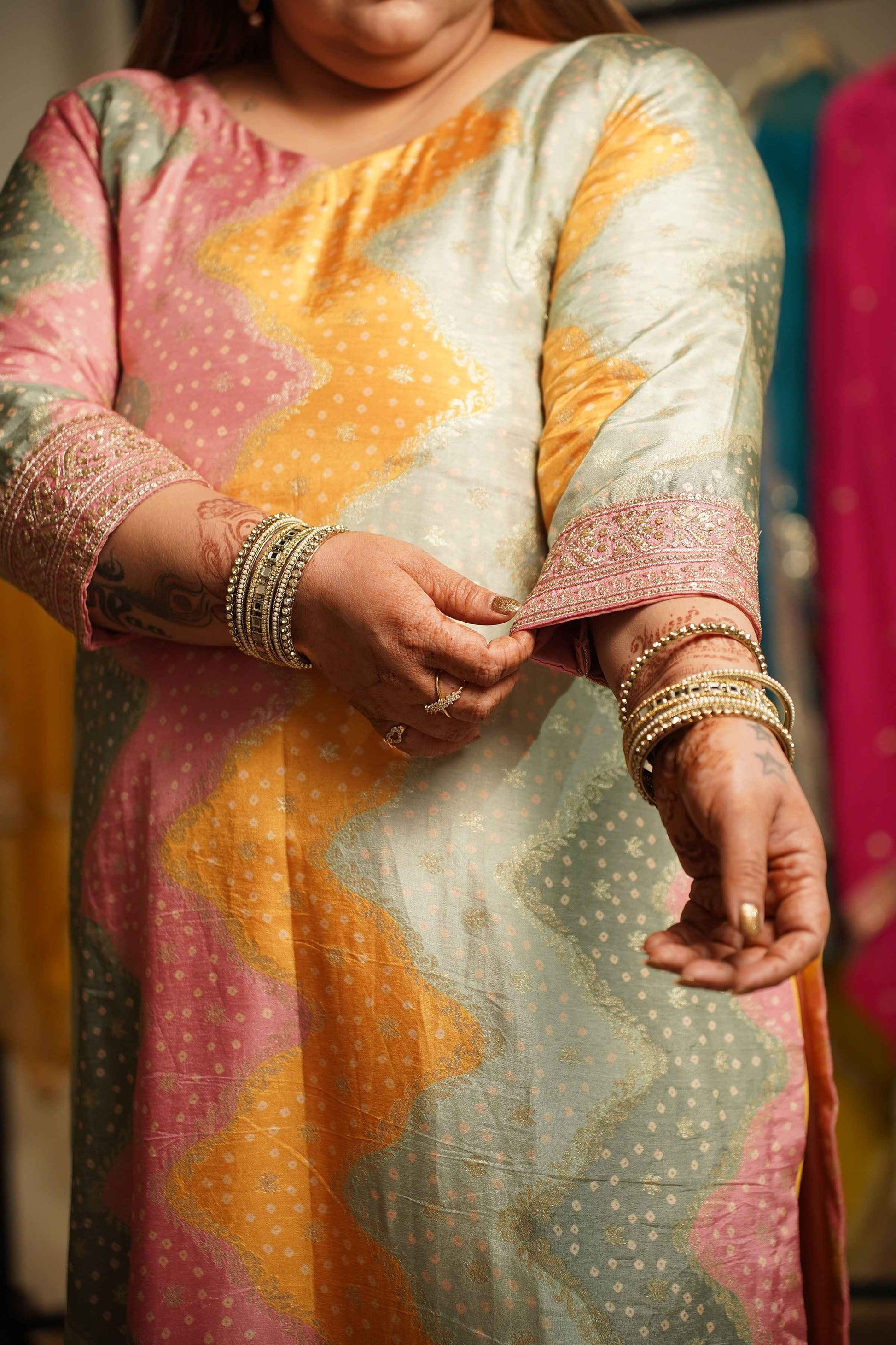 Swarna Silk Dress With Jacquard & Zari