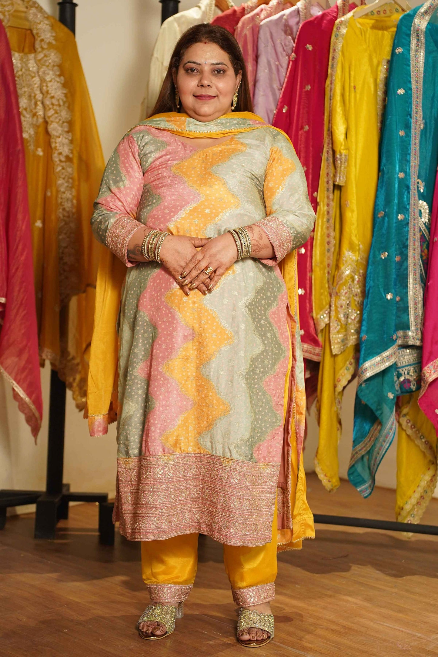 Swarna Silk Dress With Jacquard & Zari