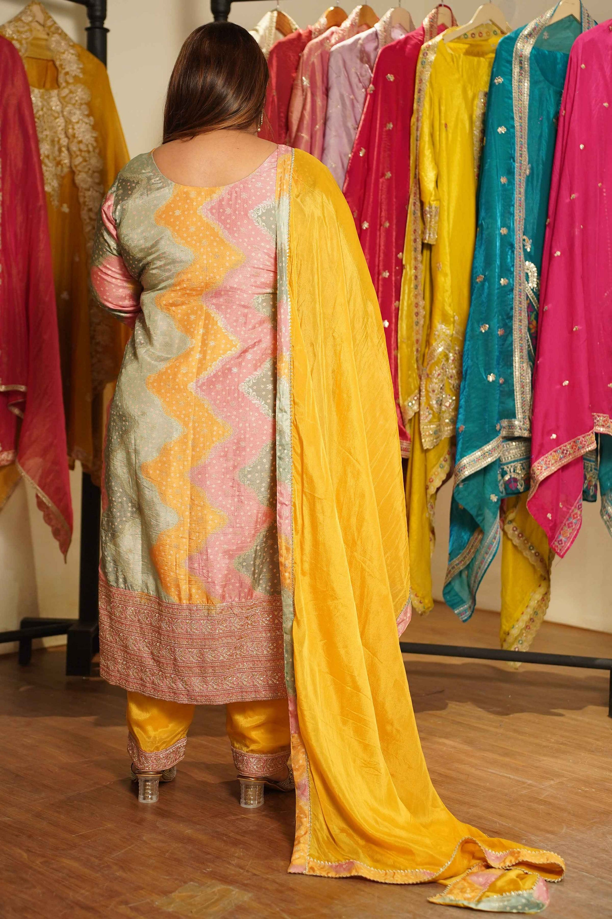 Swarna Silk Dress With Jacquard & Zari