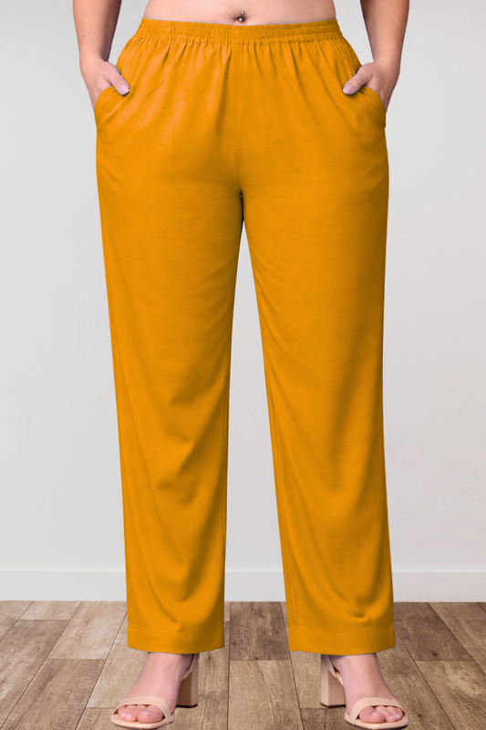 Mustard Anti Wrinkle Kurti Pants