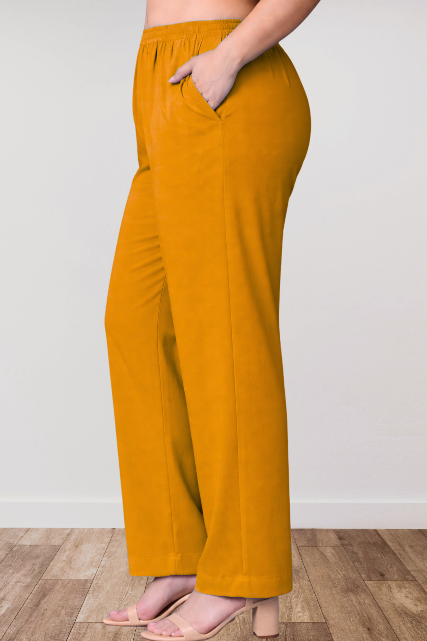 Mustard Anti Wrinkle Kurti Pants