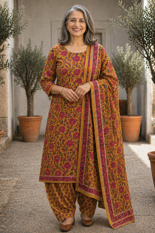 Ochre Bagh Cotton Salwar Suit