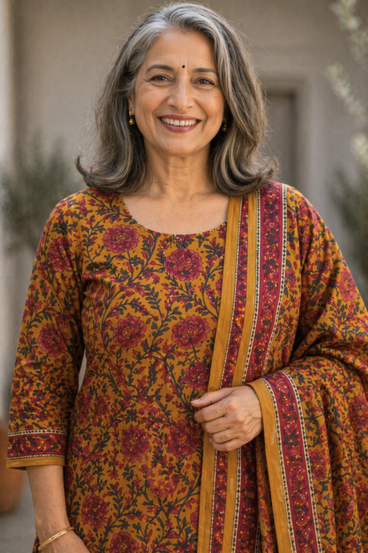 Ochre Bagh Cotton Salwar Suit