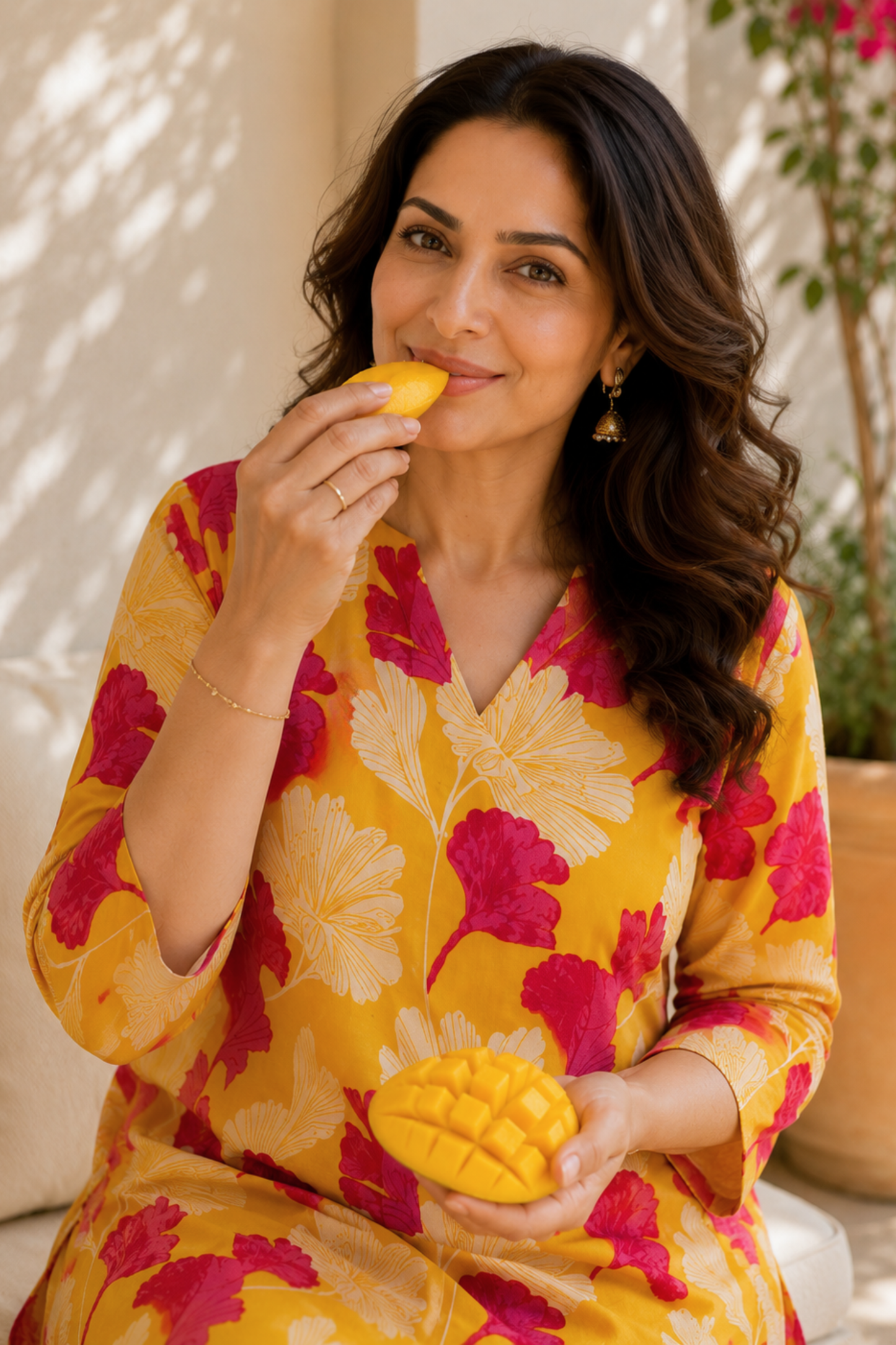 Sunshine & Petals A-line Kurta With Flared Pants