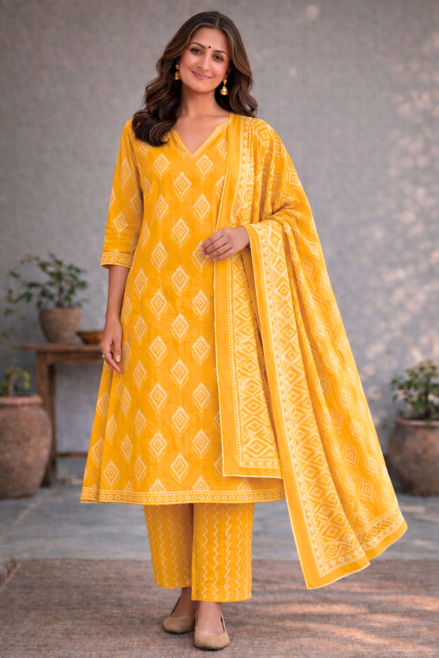 Honey Meadow Printed Cotton Suit