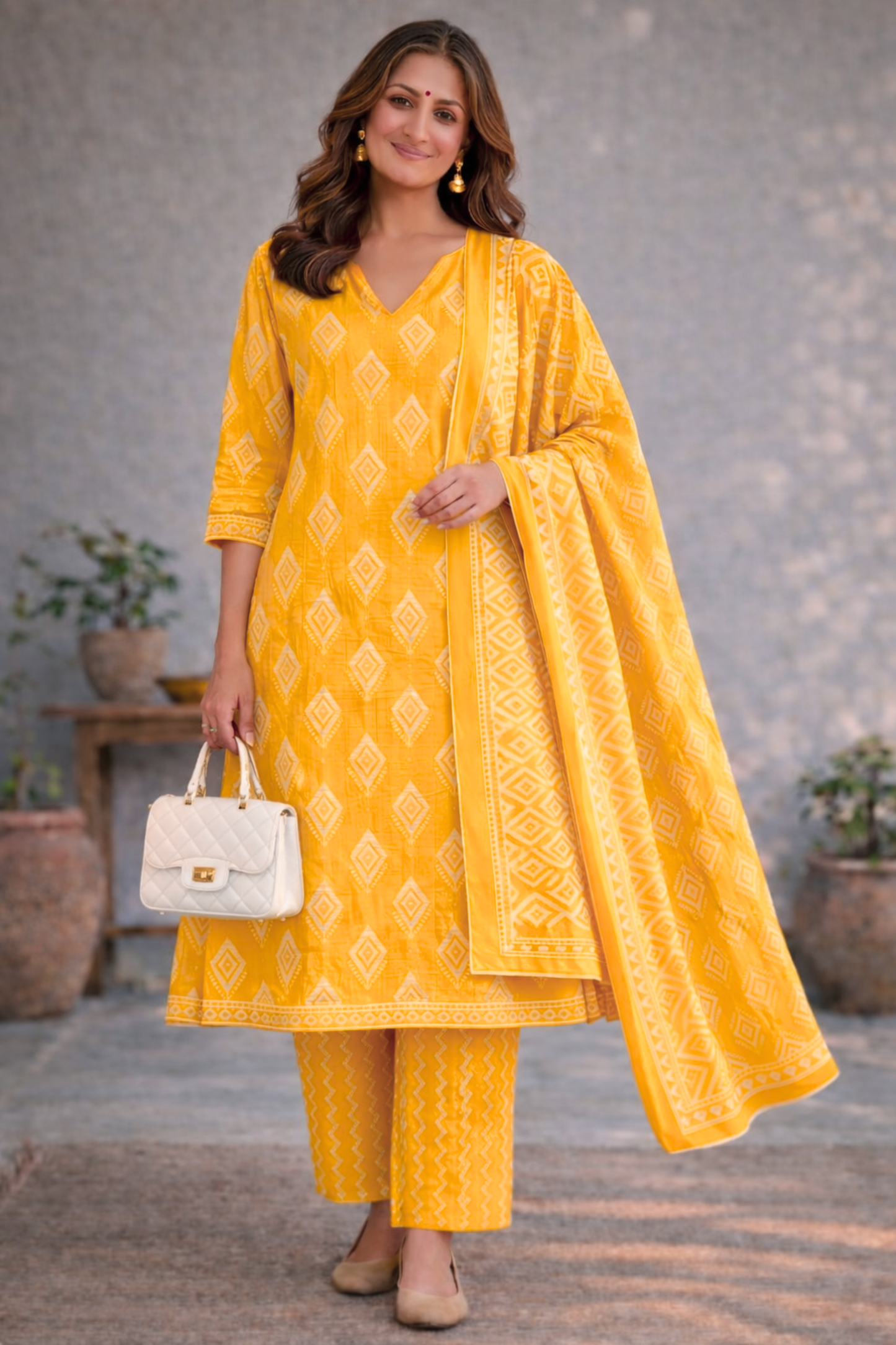 Honey Meadow Printed Cotton Suit