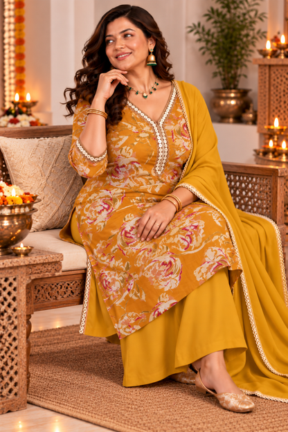 Sunehri Noor Foil Printed Salwar Suit