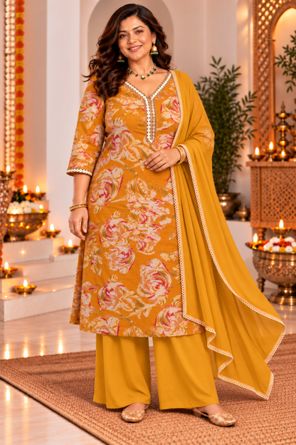 Sunehri Noor Foil Printed Salwar Suit