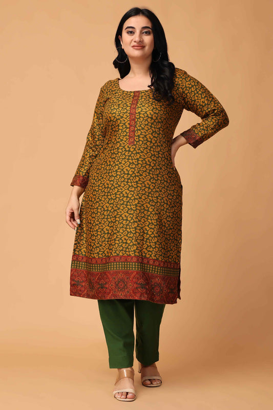 Buy Plus Size ​Winter Spice Woollen Kurta Set At Apella | Sizes XS to 10 XL | India | Free Delivery | Customized