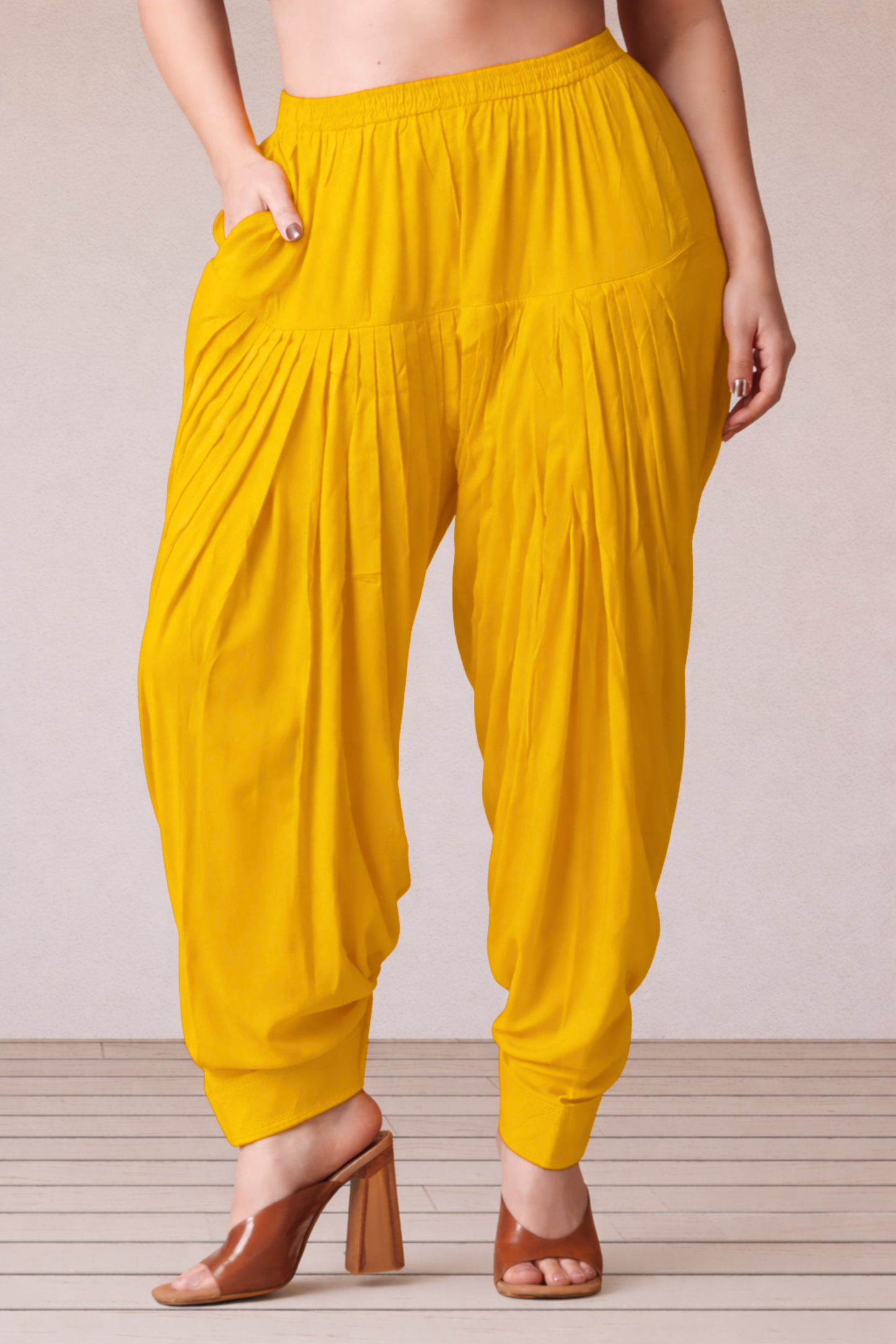 Mustard Rayon Patiala Salwar