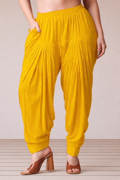 Mustard Rayon Patiala Salwar