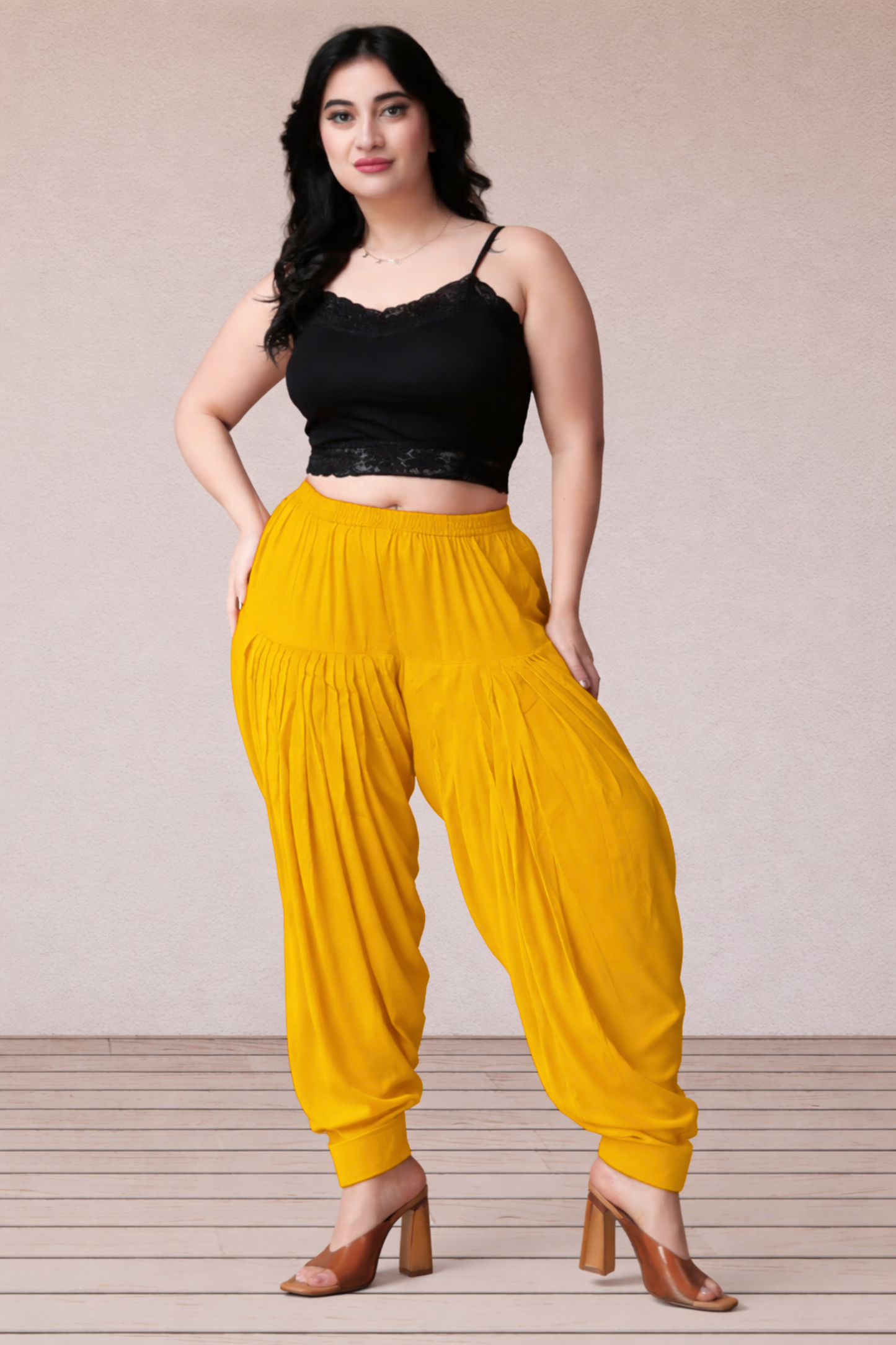Mustard Rayon Patiala Salwar