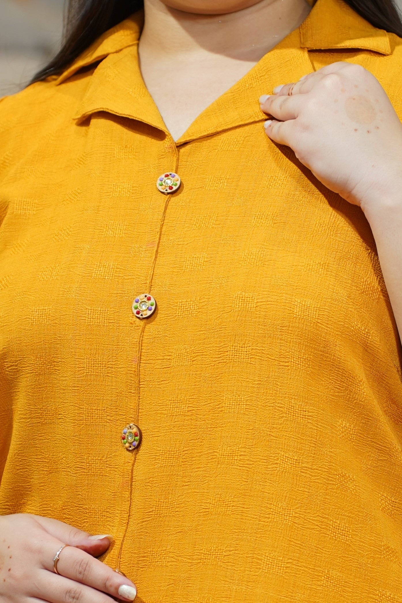 Yellow Solstice Textured Co-ord Set