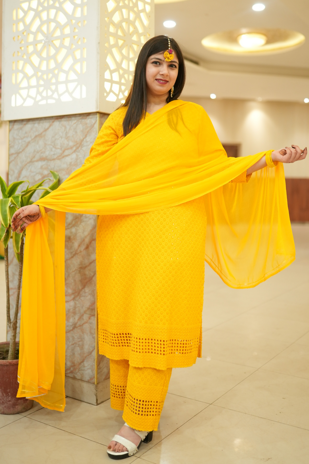 Buy Plus Size ​Mustard Gold Sequined Suit Set At Apella | Sizes XS to 10 XL | India | Free Delivery | Customized