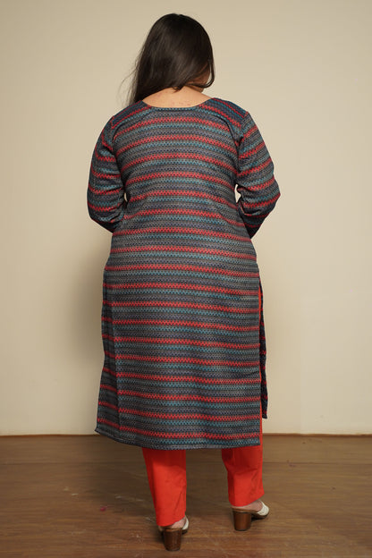 Nautical Flame Woollen Kurta Set