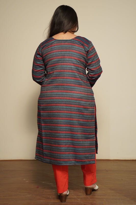 Nautical Flame Woollen Kurta Set